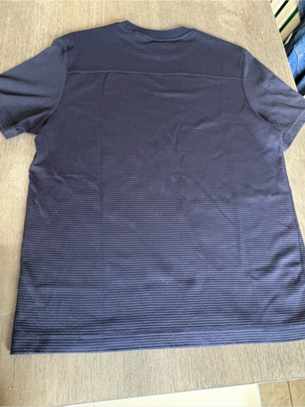 BOSS Men's Navy Ribbed Short Sleeve Crew Tee Size tag missing - Picture 3 of 8